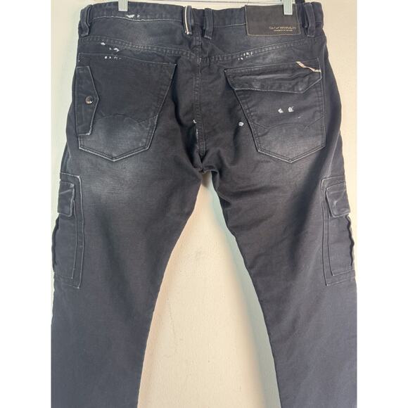 Cult Of Individuality Greaser Cargo Jeans Distressed Black Sz 36x34 Denim Men’s - Picture 6 of 16
